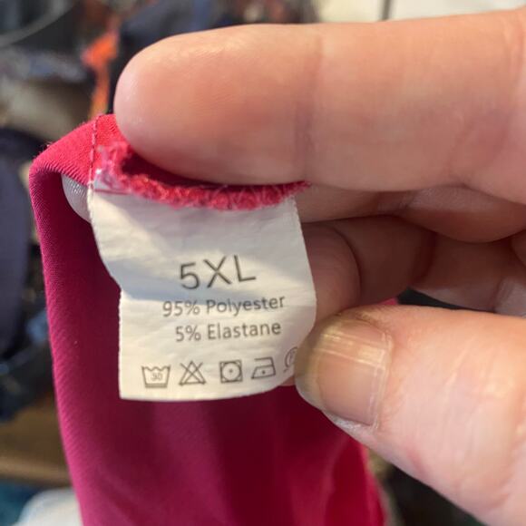 Satin Raspberry Pink Pajama Set Silky 2 Piece Cami & Shorts Sleepwear 5X plus - Picture 6 of 8